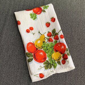 Pure Linen Vintage Kitchen Dishcloth Hand Towel Mixed Fruits